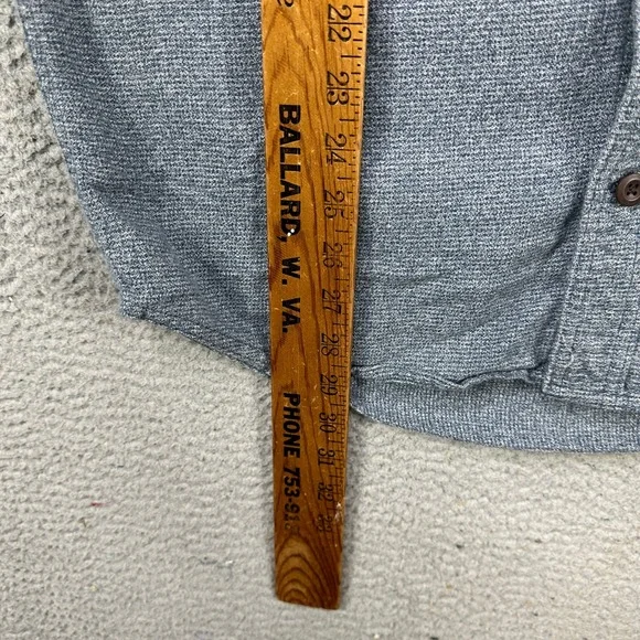 Duluth Trading Co. Shirt Flannel Mens Medium Blue Button Down Long Sleeve Pocket